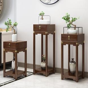 室内花架客厅落地置子物架木款 绿656532JF萝植 实摆新件花盆架中式