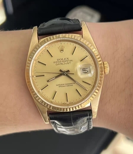 秒拍98新劳力士DD日志18k黄金日历16018自动机械男表正品防水