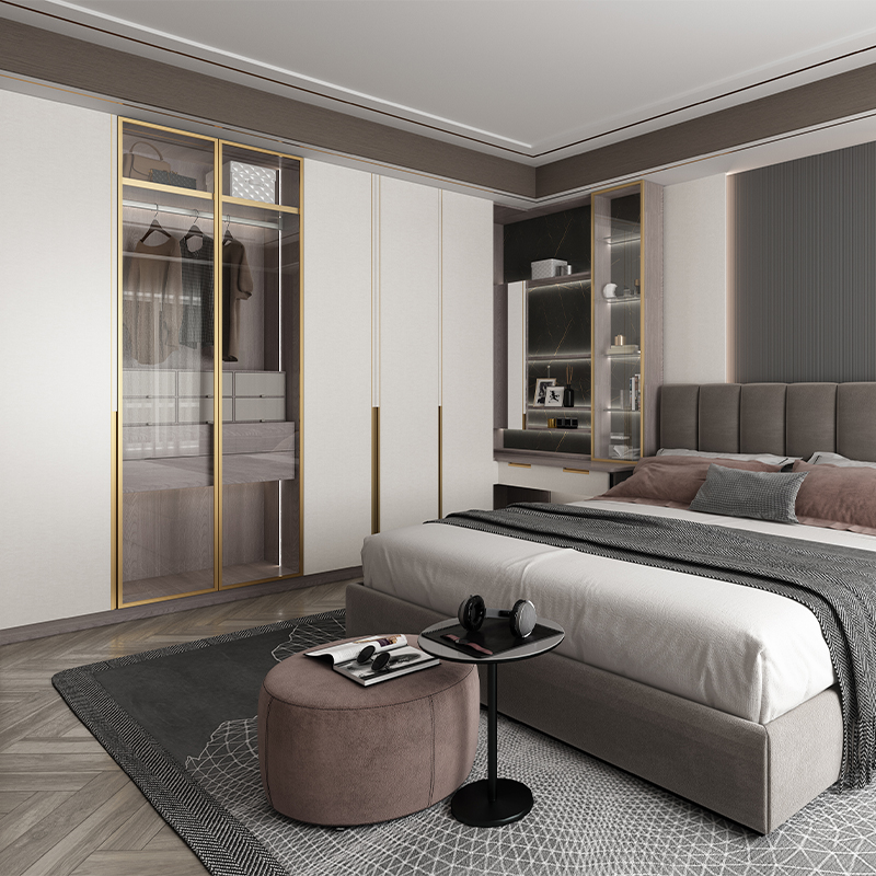 欧铂丽转角衣帽间定制走入式衣柜定做开放式卧室整体家具组合柜