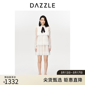 DAZZLE地素奥莱 仙女温柔长袖白色连衣裙礼服公主裙子女