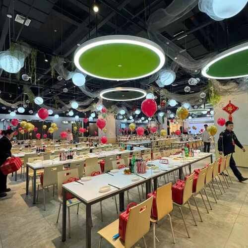 led空心圆环形吊灯休闲区吧台办公室幼儿园走廊创意圆形绿植