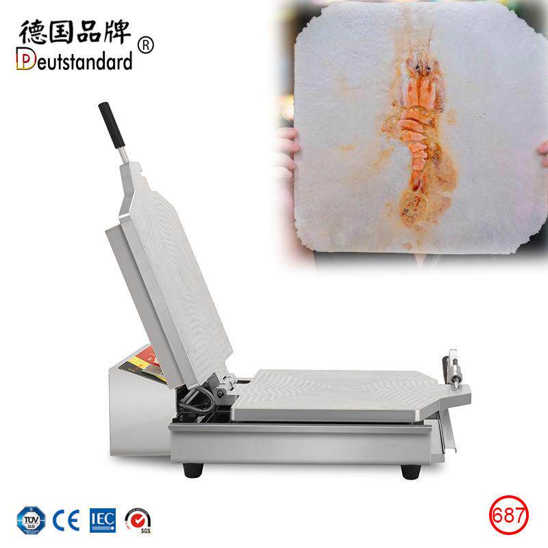 网红小吃甲骨文仙贝机虾鱿鱼压薄饼海鲜化石饼机器煎饼商用np687