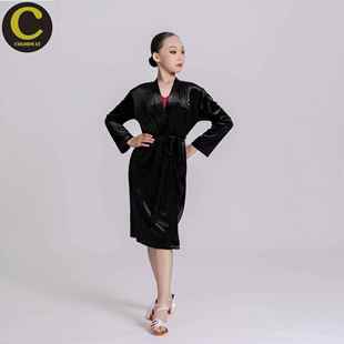 高档C品牌舞服女拉丁赛2袍国标舞战袍童秀表演摩登服更走衣换衣袍