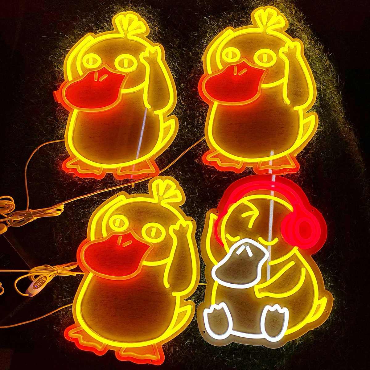 led鸭子造型霓虹灯发光字创意造型DIY亚克力霓虹灯造型灯牌