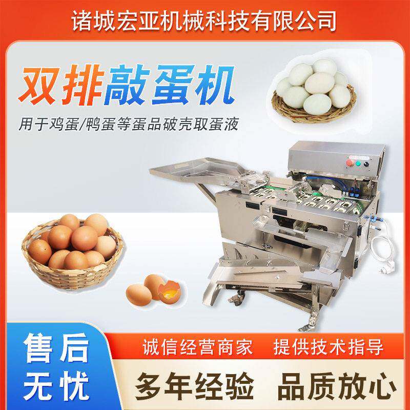 商用自动摆蛋打蛋机 电动式双排敲蛋机 鸡蛋加工生产线设备