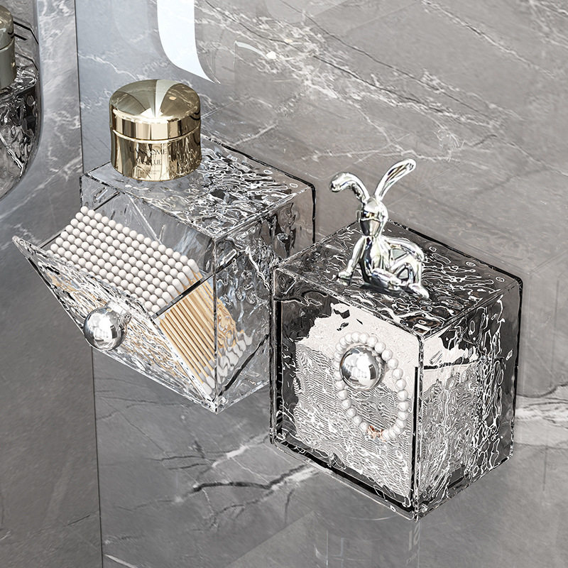 卫生间镜柜收纳盒化妆棉卸妆棉签盒壁挂翻盖洗漱台厕所浴室置物架,收纳整理,首饰盒,淘宝优惠券,粉丝福利购,淘宝优惠卷