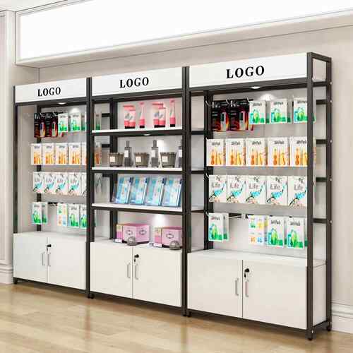 超钢展木货样架便利店零食化妆品市品展示架产品893收纳置物示柜