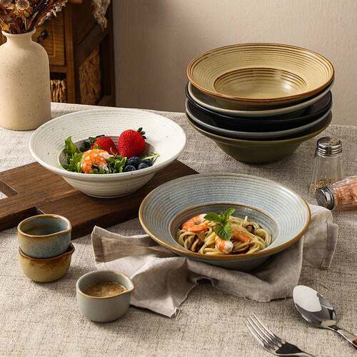 Retro style Ceramic Straw hat plate Deep plate Sauce dish