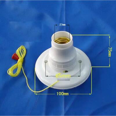 老式螺口拉线开关灯头 灯座带元木灯口E27座式阻燃电玉粉拉绳开关