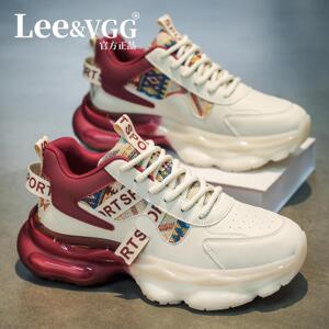 Lee&vgg男鞋2026新款轻便软底休闲运动鞋潮流百搭厚底增高老爹鞋