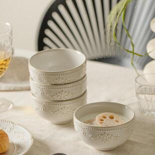 碗碟套装 覆古高颜值盘子菜盘米饭碗乔迁新居送礼餐具 家用陶瓷法式