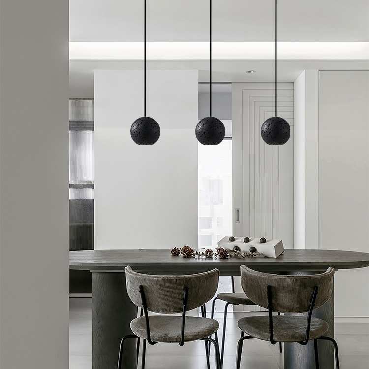 意式极简卧室床头小吊灯黑色高端客厅餐厅北欧简约个性单头吊灯