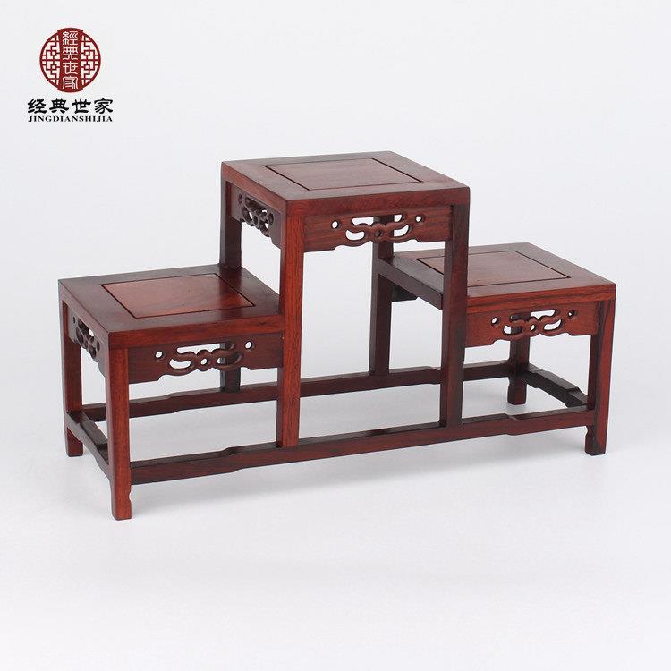 小型酸枝木博古架红木工艺品小博古架实木多宝架底座紫砂壶茶壶图片