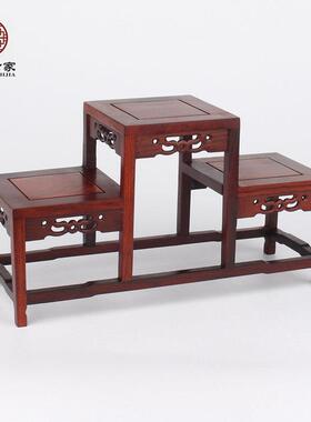 小型酸枝木博古架红木工艺品小博古架实木多宝架底座紫砂壶茶壶