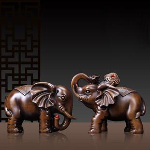 招财大象摆件一对云南版纳工艺品旅游纪念品吉祥如意小象对象