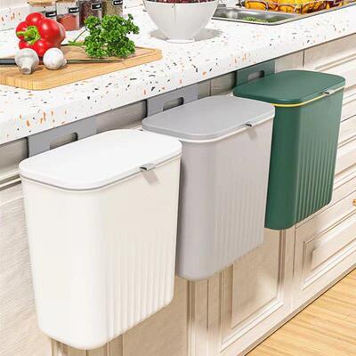 Wall Mounted Kitchen Trash Can Hanging Trash Bin Cabinet Doo