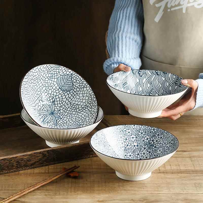 Restaurant 8-inch ceramic Japanese ramen bowl