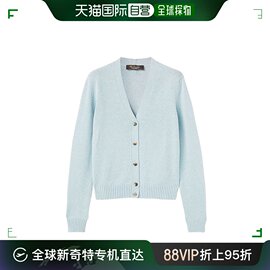 欧洲直邮LORO PIANA/诺悠翩雅24 女士天蓝色羊绒V领针织开衫