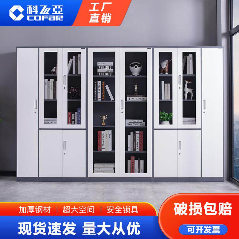 科飞亚办公室文件柜凭证档案钢制柜资料柜储物柜加厚带锁收纳柜子