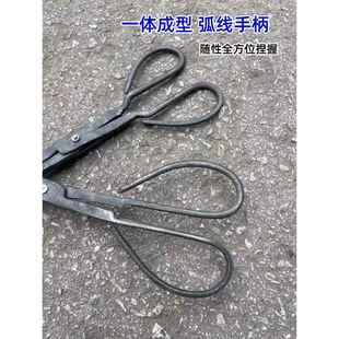 火钳家用烧火老式柴火夹子土铁煤碳煤炭垃圾夹烧火垃圾夹火钳农村