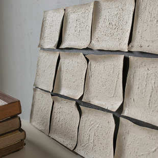 抽象油画侘寂风客厅肌理画卧室餐厅挂画床头复古高档壁画设计师款