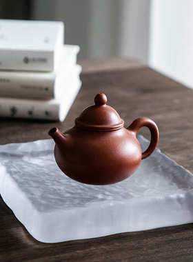 透明托盘加厚磨砂玻璃干壶禅意玻璃茶盘日式茶具泡浮冰承台