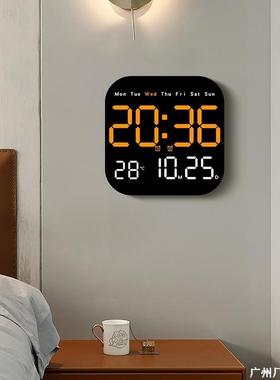 简约大屏数字时钟多功能LED方形电子钟客厅挂钟可挂可立两用钟表