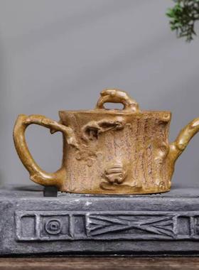 树桩茶宜兴紫砂松桩壶纯茶具手一件350cc高75897端泡壶密工文订单
