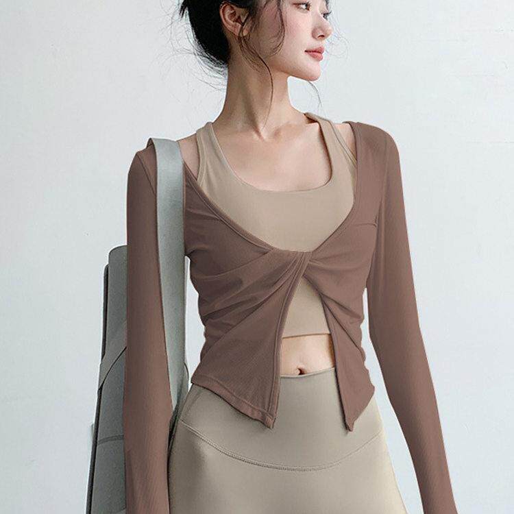 可瑜可伽孕妇瑜伽服上衣女显瘦高级感运动长袖大码普拉提训练套装