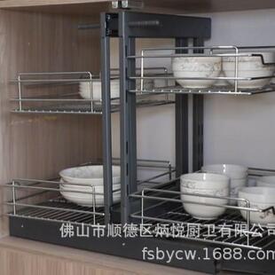 厨房厨柜转角拉蓝置物架橱柜转角全开门小怪物转角拉篮