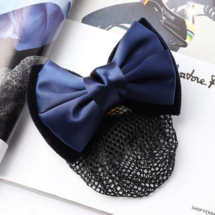 头花女职业酒店餐饮服务员上班头饰盘发网套日韩发卡护士网兜发网