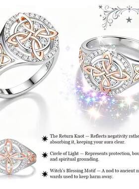 Rose Gold Plated Witch’s Knot Ring Original Celtic Knot
