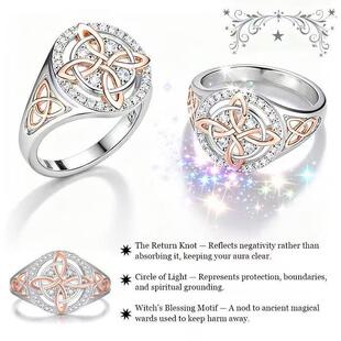 Rose Gold Plated Witch’s Knot Ring Original Celtic Knot