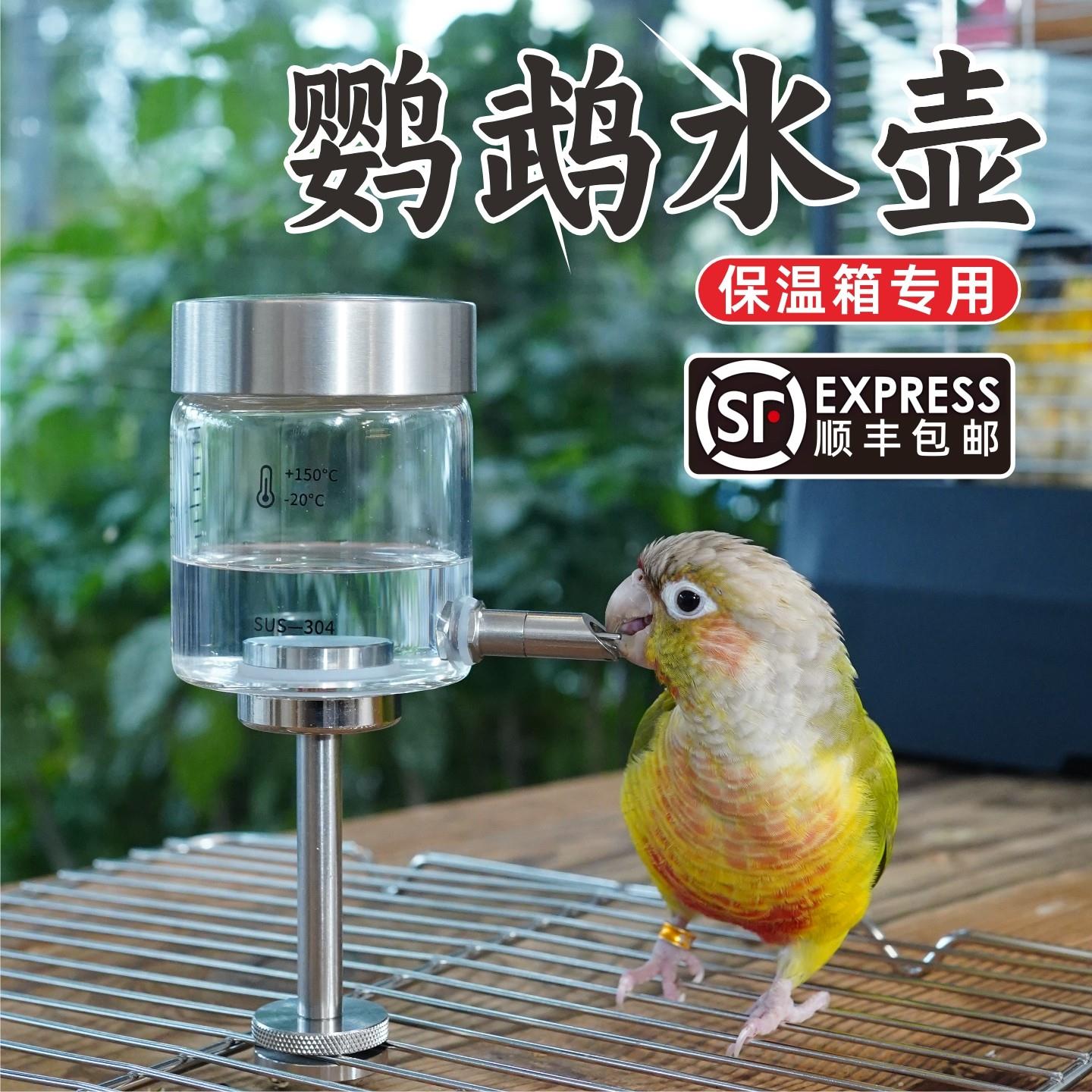 鹦鹉撞针水壶外出笼顶保温箱底网笼内磁吸牡丹小太阳自动饮水器
