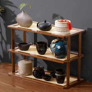 实木茶具架多层实用简约收纳置物架 厂家直销桌面杯架茶桌新中式