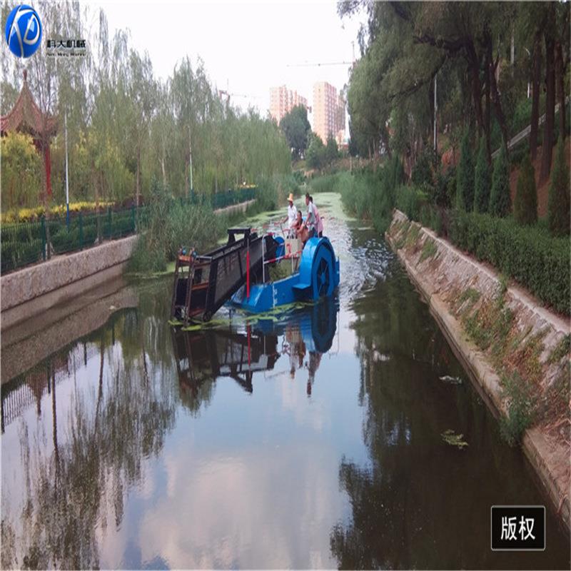 小型水草清理船 河面河道除草机 水浮莲水白菜垃圾打捞船 割草船