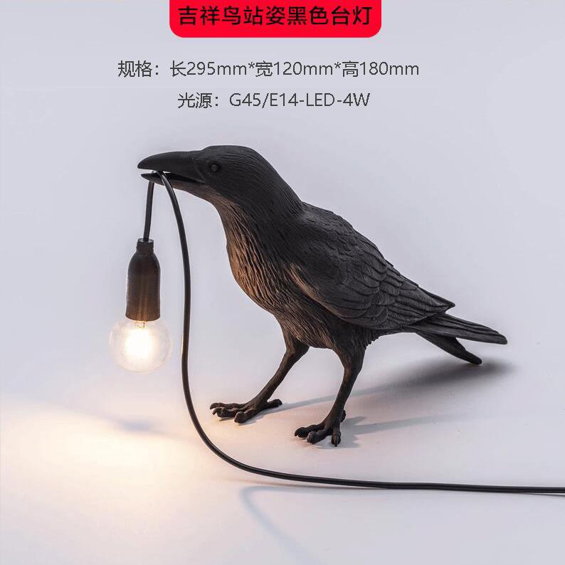 跨境吉祥鸟树脂壁灯北欧简约创意床头动物装饰台灯小鸟夜灯具装饰
