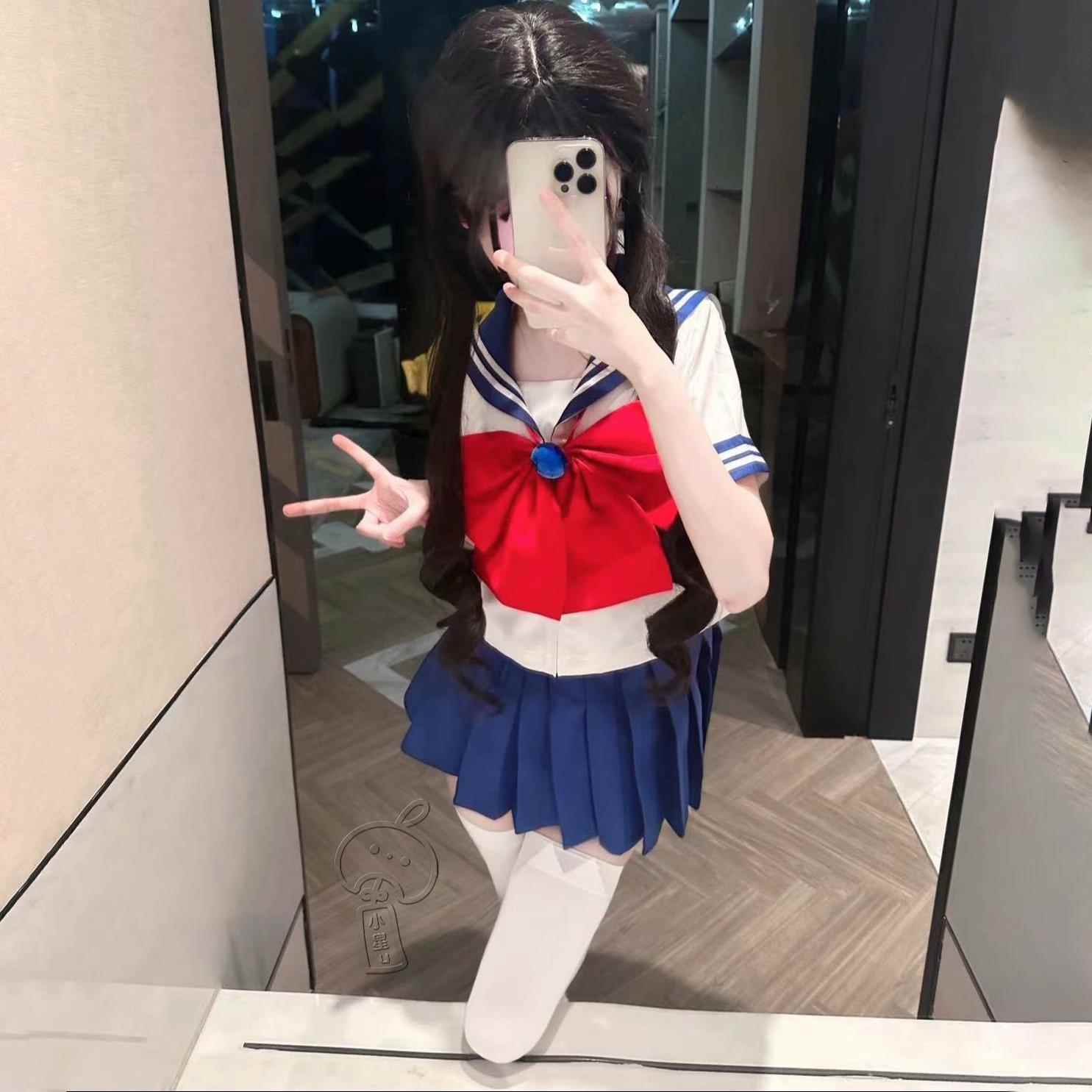 宝蓝校供jk制服水手服日系甜美学院风夏季短袖女套装夏季软妹少女
