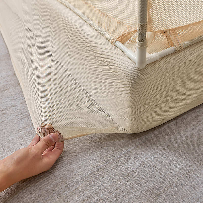 兜儿童ut防蚊帐护笠摔床上用品夏季型加高床三开家用蚊帐加厚门款