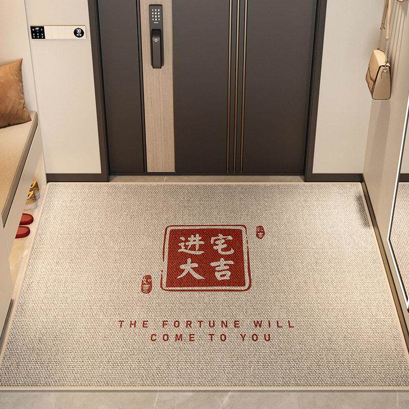 入户门地垫级感中式进门耐磨防滑脚垫家用玄关好打理水晶绒地垫