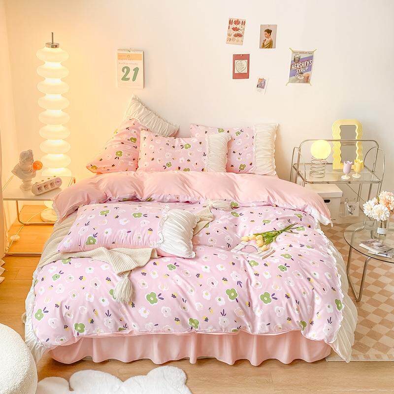 202新款韩版亲肤公水洗棉黛妃JYC系5列主风四件5套1.床单四件套-