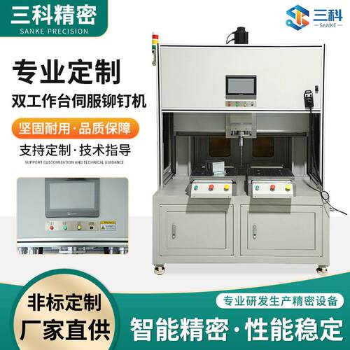 数控电子产品双台伺服五金件铆钉机销钉铆接机全自动双工位