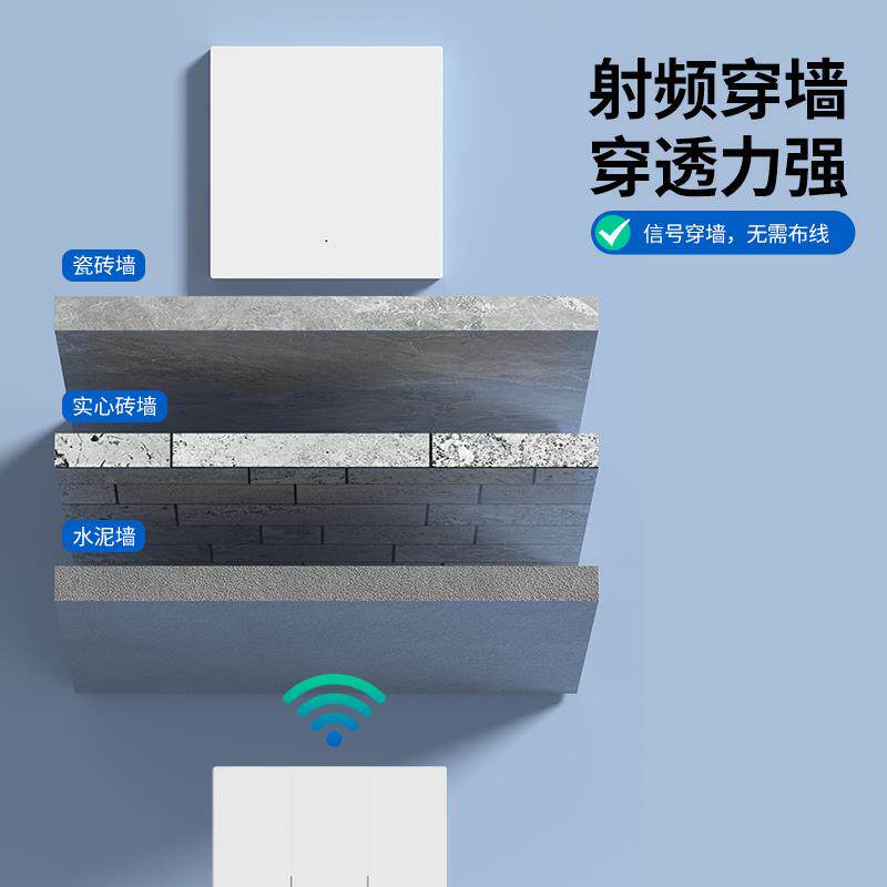 家用明装无线遥控开关免布线220V墙壁电灯照明双控子母开关随意贴图片