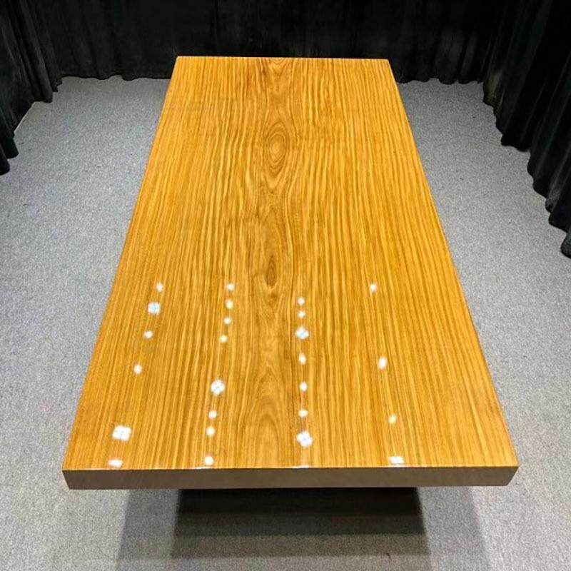 去客厅化大板书桌实木大板茶桌 非洲柚木餐桌 原木色办公桌工作台
