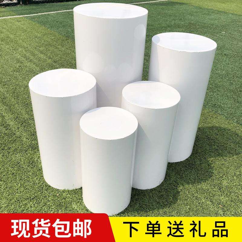 新款婚庆道具铁艺圆柱体甜品台婚礼迎宾区布置装饰摆件蛋糕台圆桌