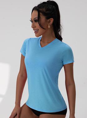 Women's Solid Color V-neck Tee, Casual Comfy Short Sleeve T-