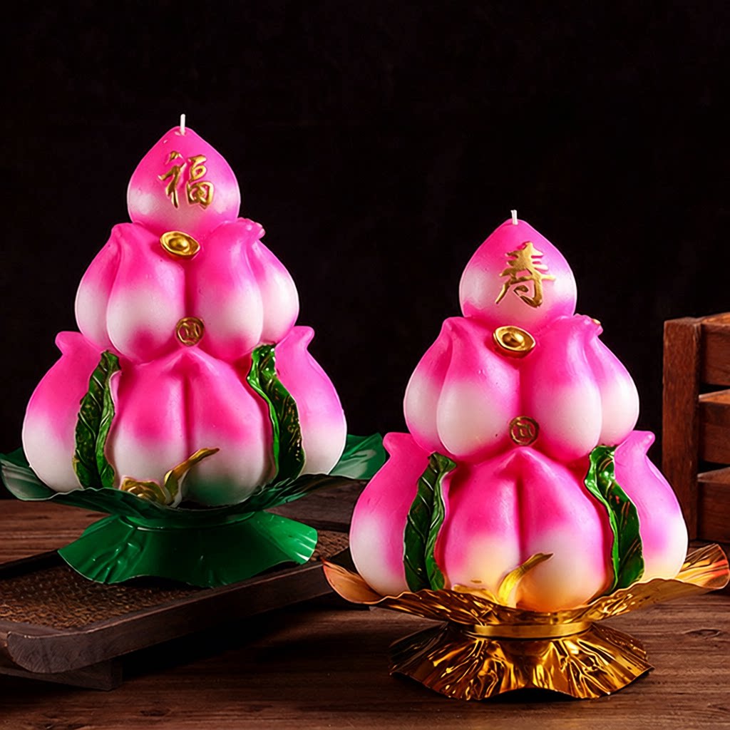 寿桃蜡烛仙桃灯生日蜡烛祝寿贺寿做寿寿星辰爷爷奶奶大寿圣诞