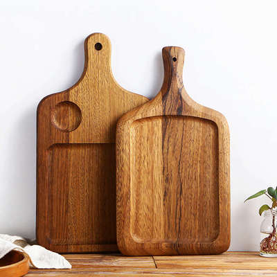 千雨牛排盘西餐盘木板托牛排板木质牛扒盘家用披萨板西点薯条托盘