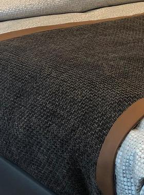 高档moon慕空间代橙色床品床上用品软装四件套现简8约样板房间系