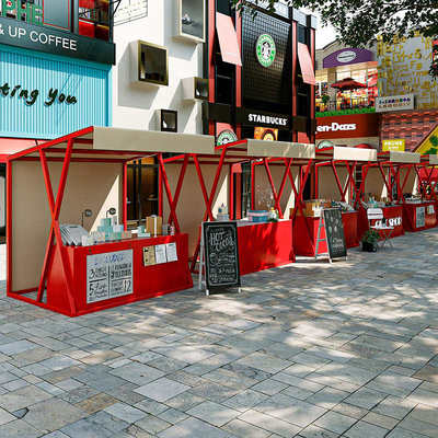 商业街夜市摆摊移动货架市集展示架铁艺商场活动棚架摊位售卖桌子